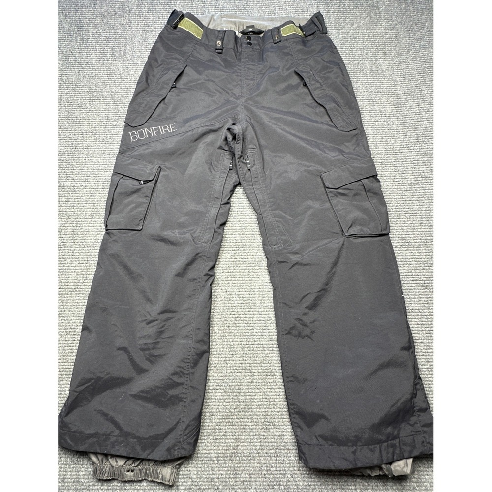 Bonfire Snowboard Pants Mens Large Black Cargo Insulated Waterproof Winter Ski